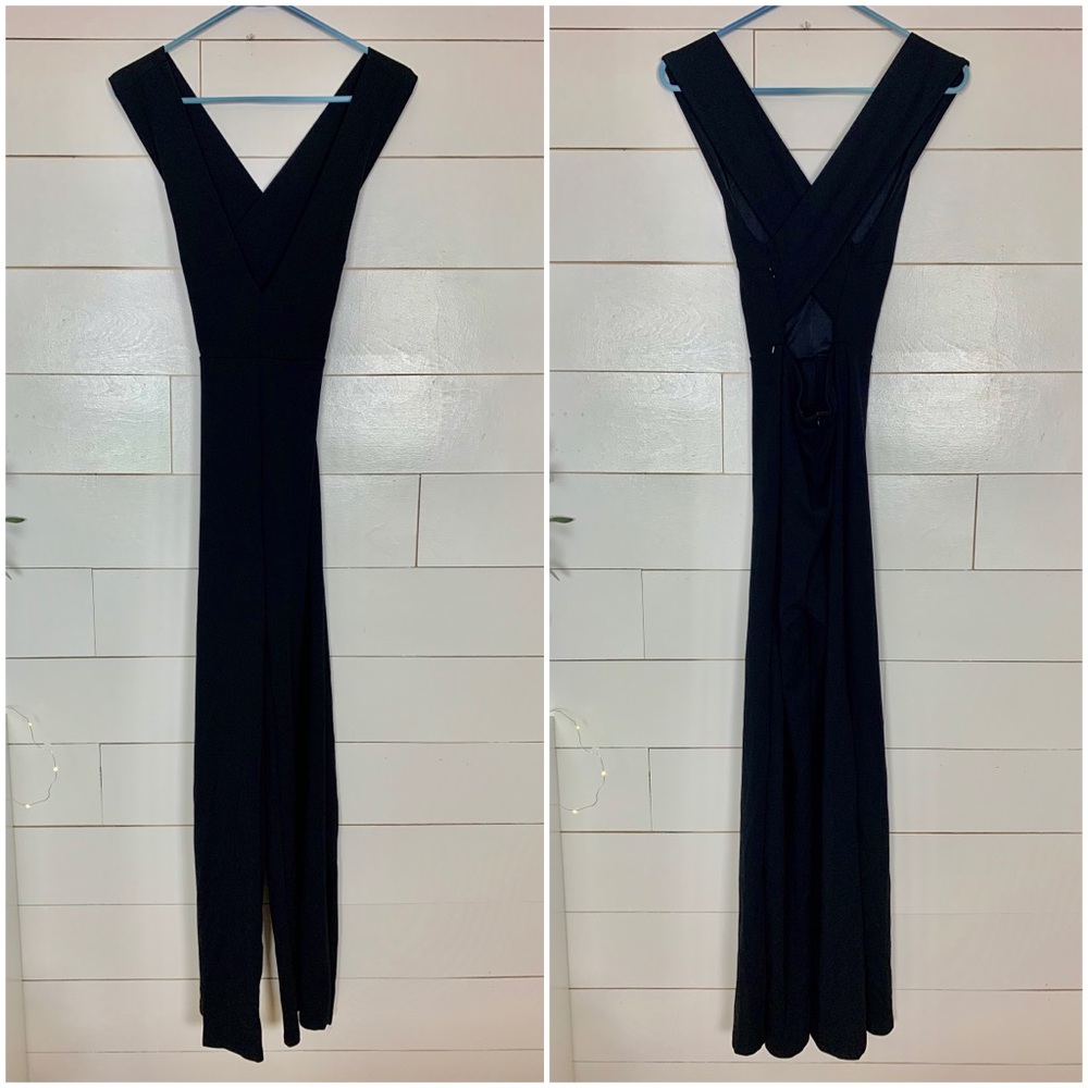 NWOT Lulus Black Cross Back Jumpsuit - Picture 6 of 8